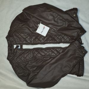 Brown jacket with plush lining